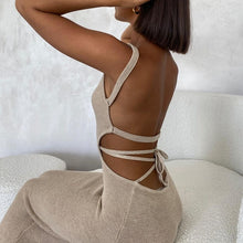 Load image into Gallery viewer, Backless Knit Maxi Dress
