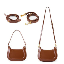 Load image into Gallery viewer, Crescent-Shaped Leather Shoulder Bag
