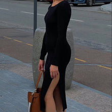 Load image into Gallery viewer, Knitted Bodycon Dress with Side Slits
