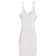 Load image into Gallery viewer, Ribbed Sleeveless V Neck Bodycon Midi Dress
