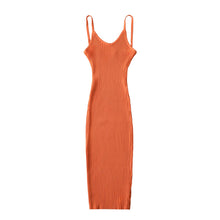 Load image into Gallery viewer, Ribbed Sleeveless V Neck Bodycon Midi Dress
