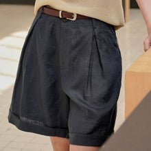 Load image into Gallery viewer, Casual High Waist Wide Leg Linen Shorts
