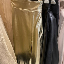 Load image into Gallery viewer, Metallic Front Slit High Waist Midi Skirt
