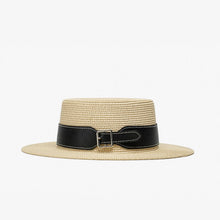 Load image into Gallery viewer, Paper Straw Wide Brim Metal Decotarion Hat
