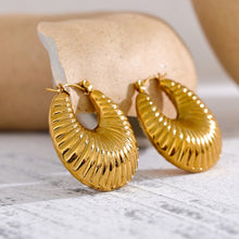 Load image into Gallery viewer, Vintage Look Chunky Hoop Stainless Steel Earrings
