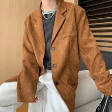 Load image into Gallery viewer, Brown Faux Suede Blazer
