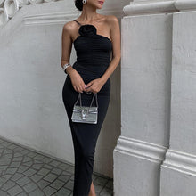 Load image into Gallery viewer, Floral Detail Ruched Bodycon Dress
