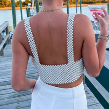 Load image into Gallery viewer, Faux Pearl Crop Top
