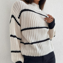 Load image into Gallery viewer, Striped Basic Long Sleeve Sweater
