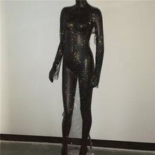 Load image into Gallery viewer, Rhinestones Fishnet Dress
