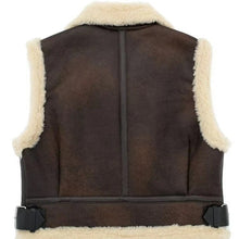 Load image into Gallery viewer, Faux Leather Crop Waistcoat
