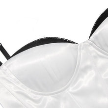 Load image into Gallery viewer, Satin Corset Padded Crop Top
