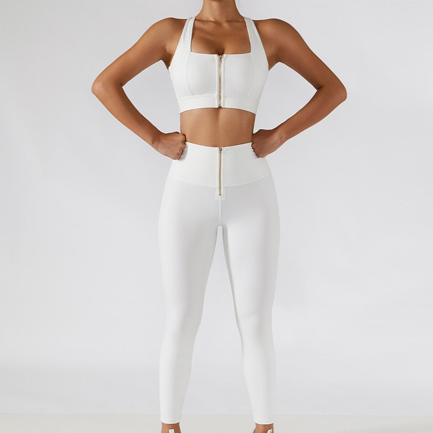 Two Piece Front Zipper Yoga Set