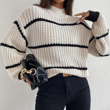 Load image into Gallery viewer, Striped Basic Long Sleeve Sweater
