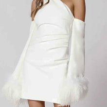 Load image into Gallery viewer, Feather Sleeved Mini Dress
