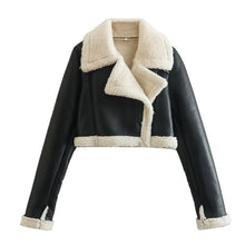 Load image into Gallery viewer, Faux Shearling Cropped Jacket
