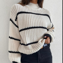 Load image into Gallery viewer, Striped Basic Long Sleeve Sweater
