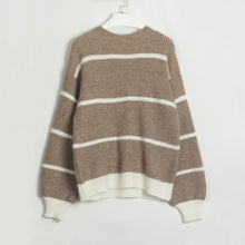 Load image into Gallery viewer, Striped Basic Long Sleeve Sweater
