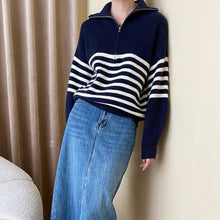 Load image into Gallery viewer, Striped Knitted Casual Sweater
