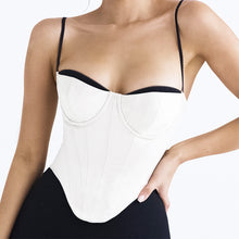 Load image into Gallery viewer, Satin Corset Padded Crop Top

