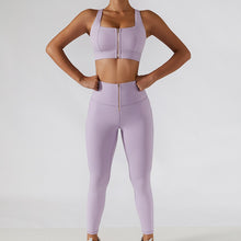 Load image into Gallery viewer, Two Piece Front Zipper Yoga Set
