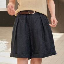 Load image into Gallery viewer, Casual High Waist Wide Leg Linen Shorts
