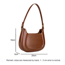 Load image into Gallery viewer, Crescent-Shaped Leather Shoulder Bag
