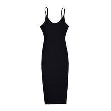 Load image into Gallery viewer, Ribbed Sleeveless V Neck Bodycon Midi Dress
