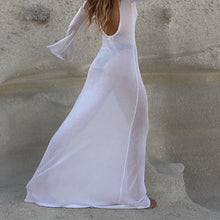 Load image into Gallery viewer, Long Sleeve Backless Mesh Bodycon Maxi Dress

