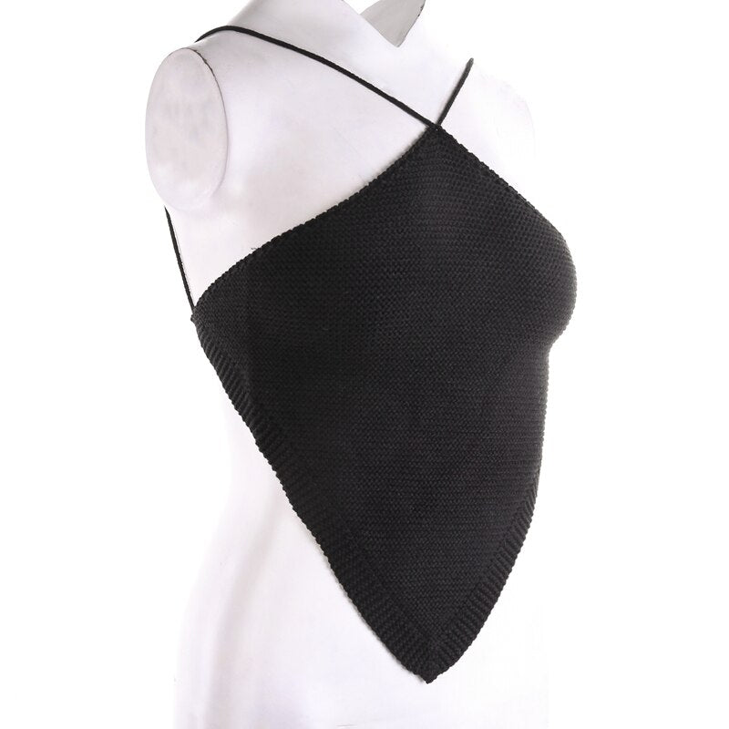 Knitted Backless Crop Top