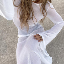 Load image into Gallery viewer, Long Sleeve Backless Mesh Bodycon Maxi Dress
