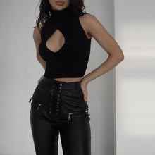 Load image into Gallery viewer, Cut Out Knitted Turtleneck Top
