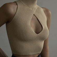 Load image into Gallery viewer, Cut Out Knitted Turtleneck Top
