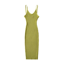 Load image into Gallery viewer, Ribbed Sleeveless V Neck Bodycon Midi Dress
