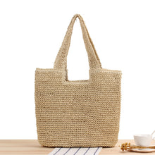 Load image into Gallery viewer, Straw Minimalistic Beach Bag
