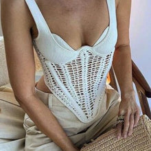 Load image into Gallery viewer, Knitted Hollow Out Backless Top
