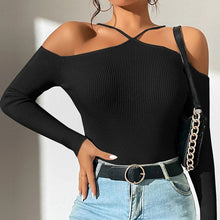 Load image into Gallery viewer, Ribbed Knit Cross Neck Top
