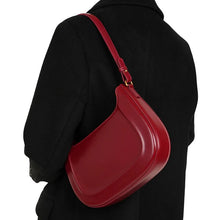 Load image into Gallery viewer, Crescent-Shaped Leather Shoulder Bag
