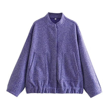 Load image into Gallery viewer, Oversized Woolen Bomber Jacket
