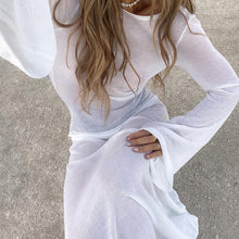 Load image into Gallery viewer, Long Sleeve Backless Mesh Bodycon Maxi Dress
