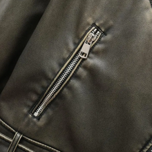 Load image into Gallery viewer, Vintage Faux Leather Biker Jacket
