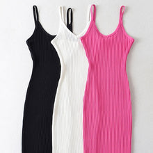 Load image into Gallery viewer, Ribbed Sleeveless V Neck Bodycon Midi Dress
