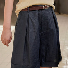 Load image into Gallery viewer, Casual High Waist Wide Leg Linen Shorts
