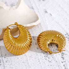 Load image into Gallery viewer, Vintage Look Chunky Hoop Stainless Steel Earrings
