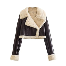 Load image into Gallery viewer, Faux Shearling Cropped Jacket
