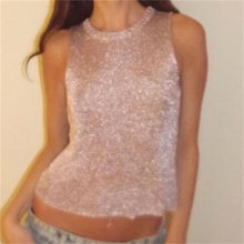 Load image into Gallery viewer, Metallic Sleeveless Slim Fit Tank Top
