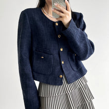 Load image into Gallery viewer, Cropped Tweed Jacket With Pocket
