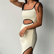 Load image into Gallery viewer, Contrast Binding Cut-out Bodycon Dress
