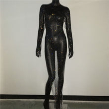 Load image into Gallery viewer, Rhinestones Fishnet Dress
