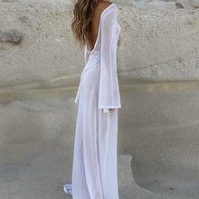 Load image into Gallery viewer, Long Sleeve Backless Mesh Bodycon Maxi Dress
